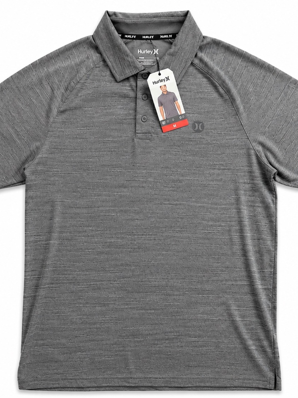 Hurley Men's Heather Charcoal Performance Polo